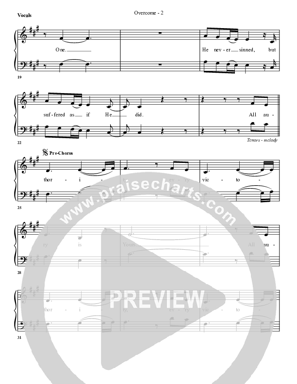 Overcome Choir Sheet (G3 Worship)