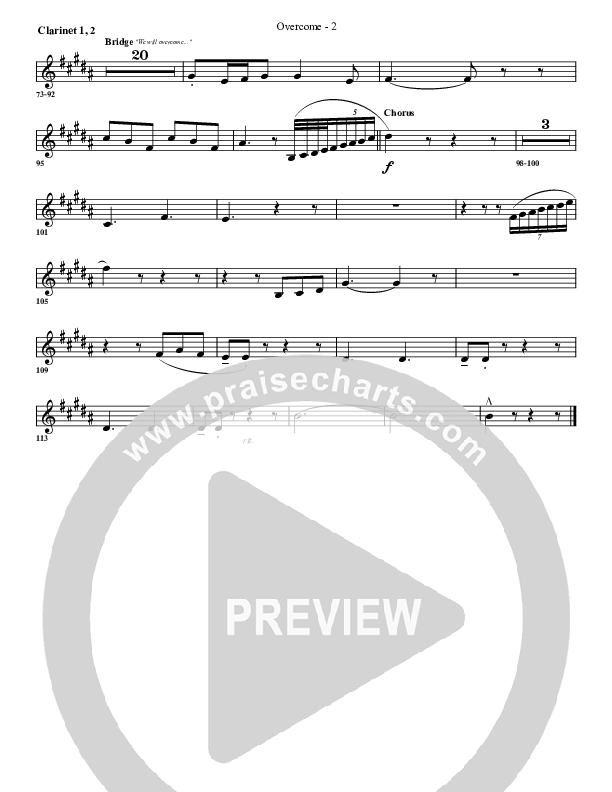 Overcome Clarinet 1/2 (G3 Worship)
