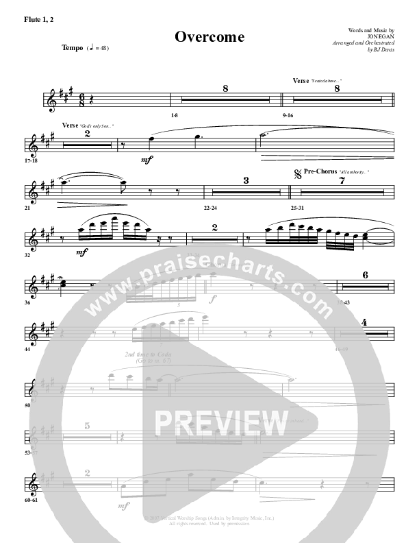 Overcome Flute 1/2 (G3 Worship)