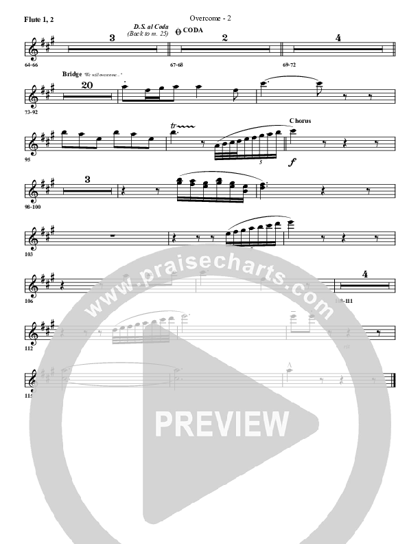 Overcome Flute 1/2 (G3 Worship)