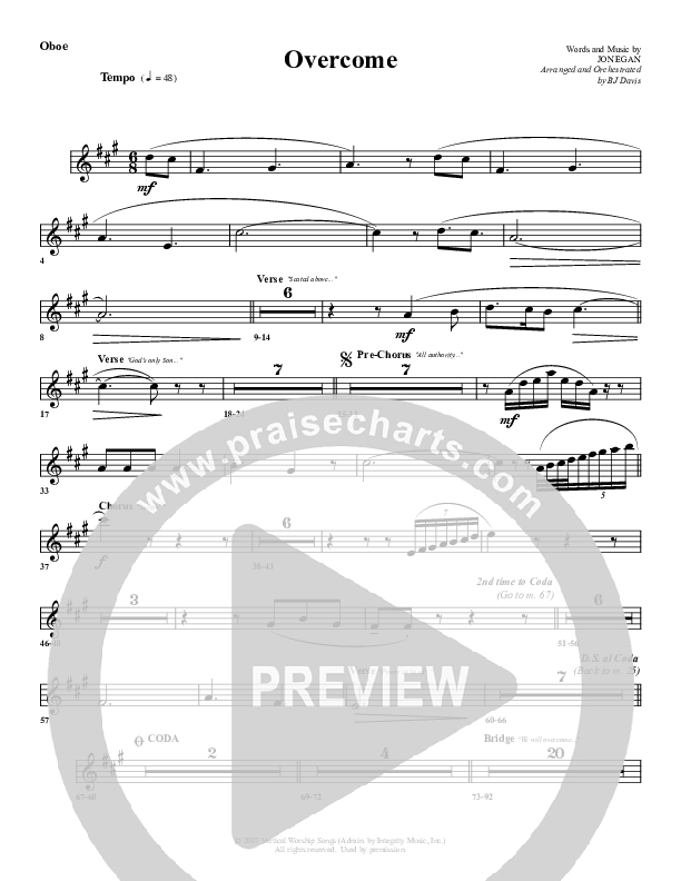 Overcome Oboe (G3 Worship)