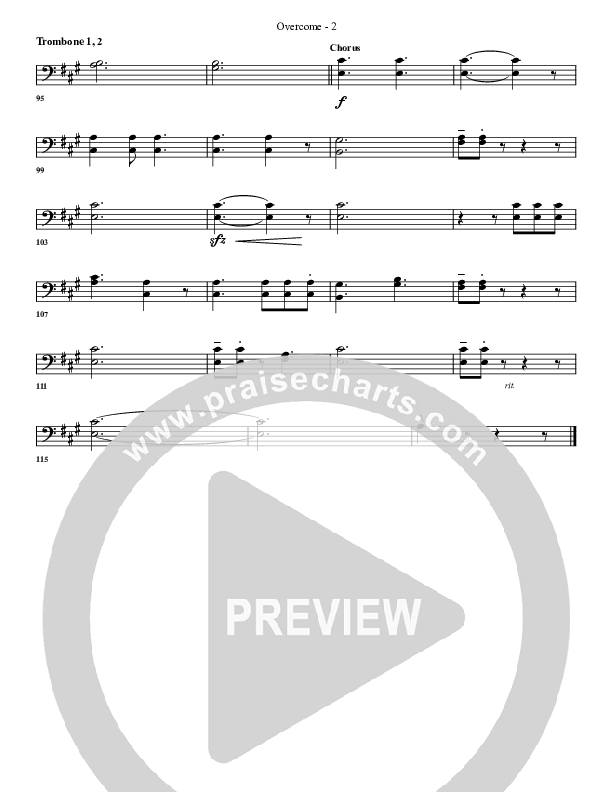Overcome Trombone 1/2 (G3 Worship)