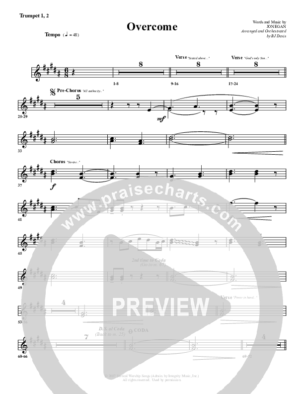 Overcome Trumpet 1,2 (G3 Worship)