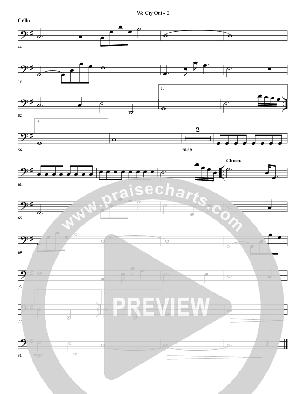 We Cry Out Cello (G3 Worship)