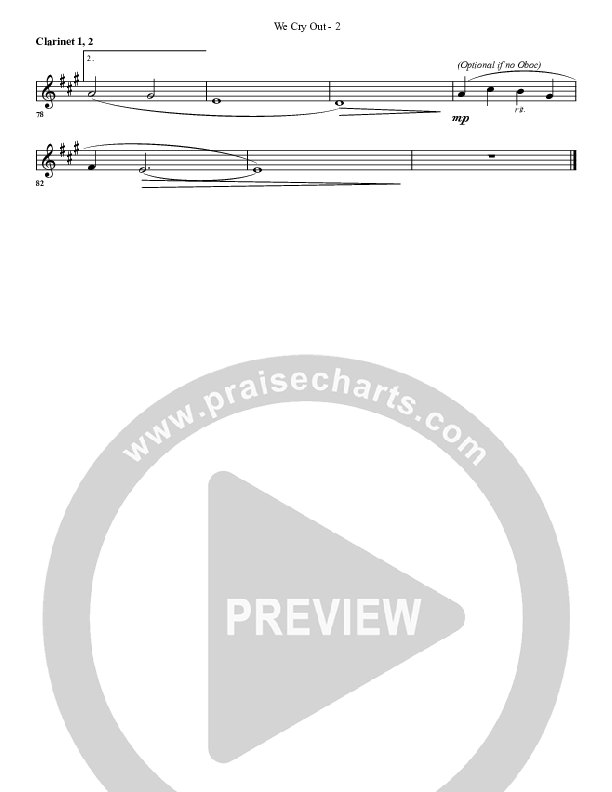 We Cry Out Clarinet 1/2 (G3 Worship)