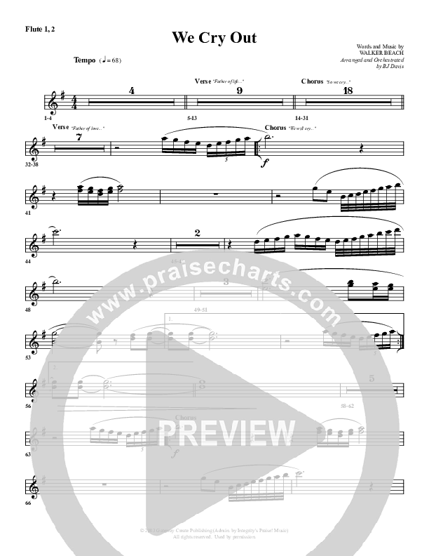 We Cry Out Flute 1/2 (G3 Worship)