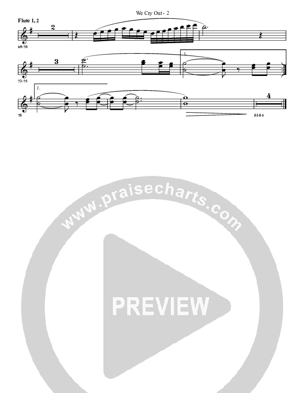 We Cry Out Flute 1/2 (G3 Worship)