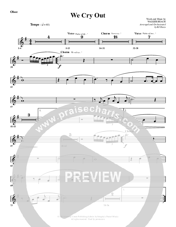 We Cry Out Oboe (G3 Worship)