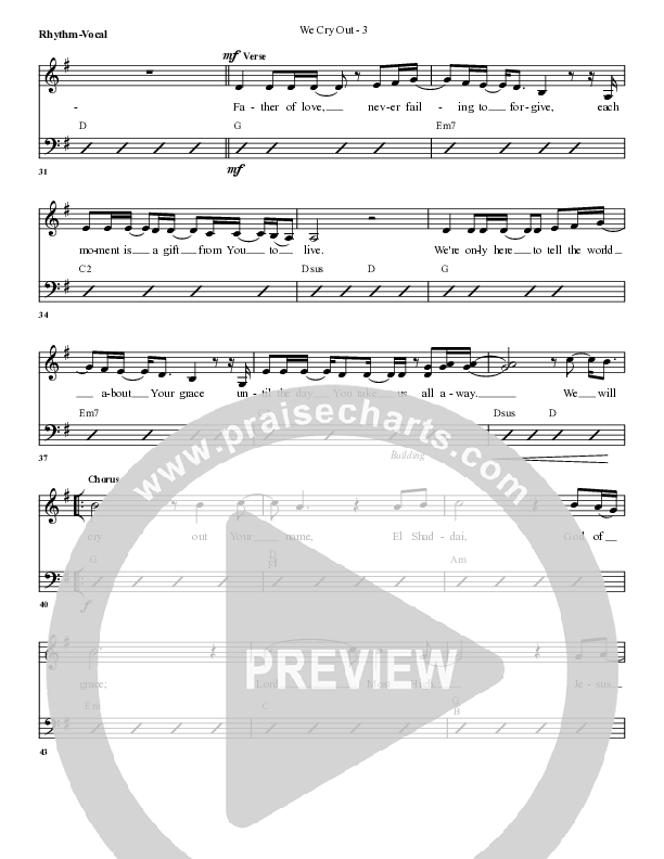 We Cry Out Rhythm/Vocal (G3 Worship)