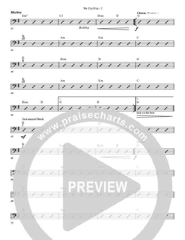 We Cry Out Rhythm Chart (G3 Worship)