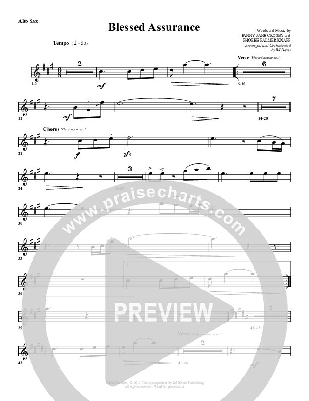 Blessed Assurance Alto Sax (G3 Worship)