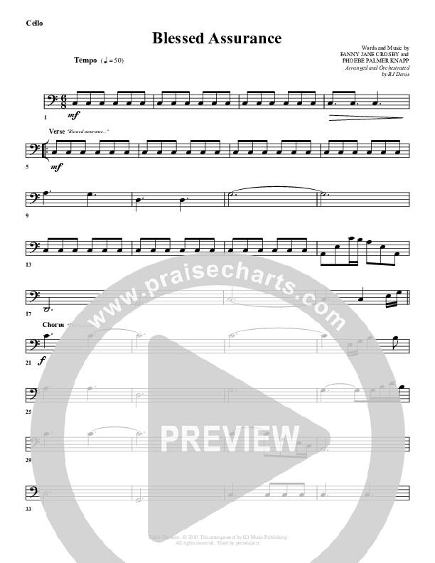 Blessed Assurance Cello (G3 Worship)