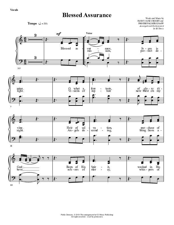 Blessed Assurance Lead Sheet (G3 Worship)