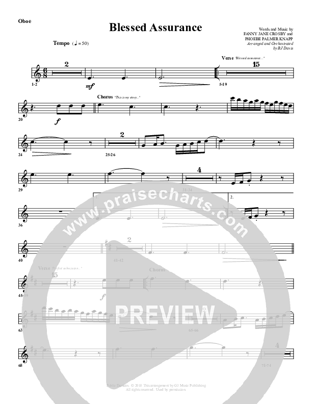 Blessed Assurance Oboe (G3 Worship)