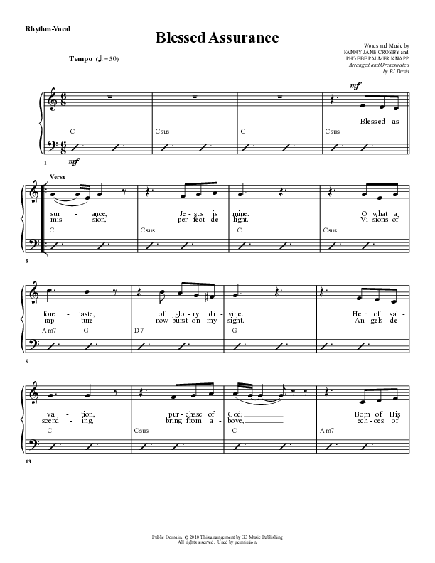 Blessed Assurance Rhythm/Vocal (G3 Worship)