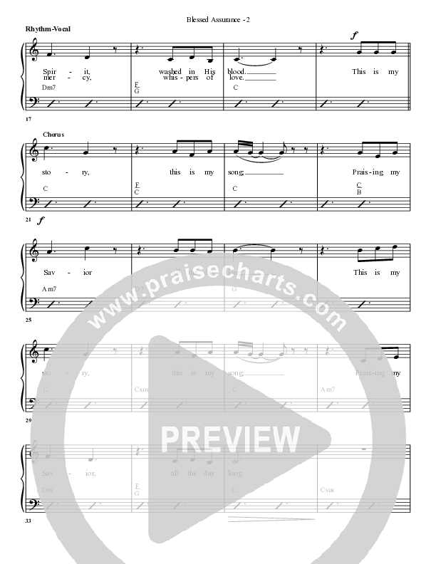 Blessed Assurance Rhythm/Vocal (G3 Worship)