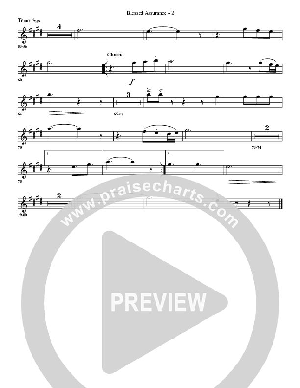Blessed Assurance Tenor Sax 2 (G3 Worship)