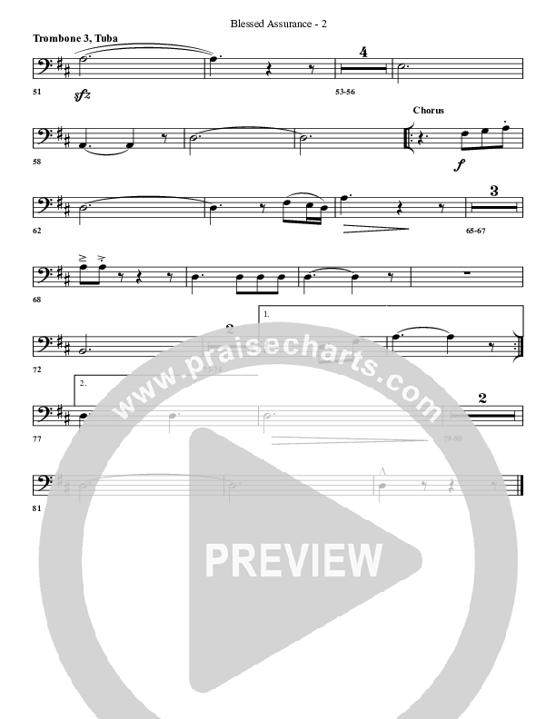 Blessed Assurance Trombone 3/Tuba (G3 Worship)