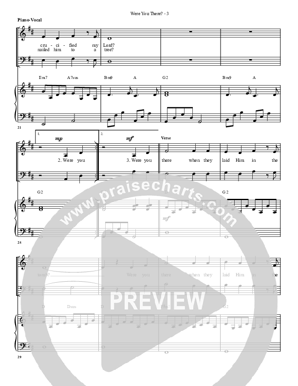 Were You There Piano/Vocal (G3 Worship)