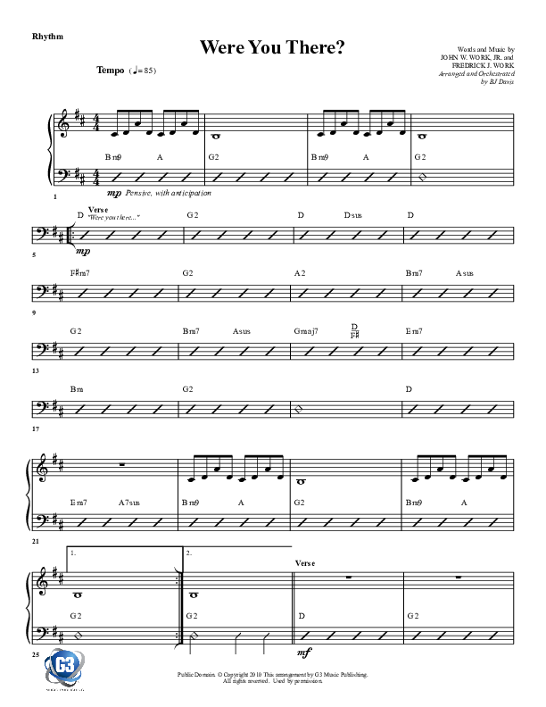 Were You There Rhythm Chart (G3 Worship)
