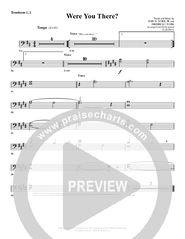Were You There Trombone 1/2 (G3 Worship)