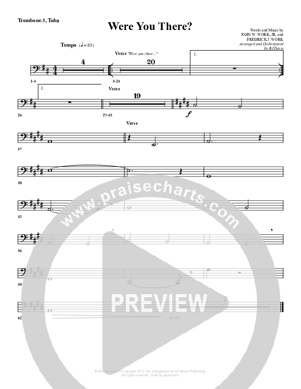 Were You There Trombone 3/Tuba (G3 Worship)