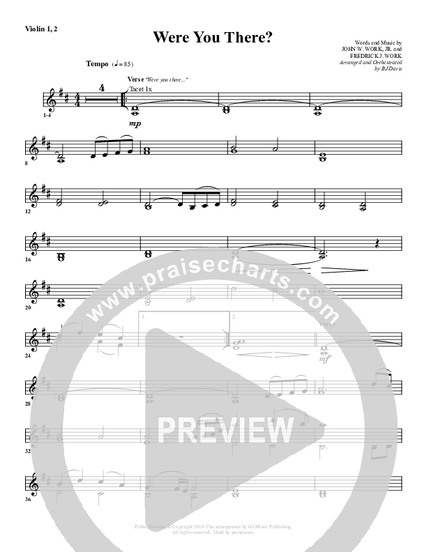 Were You There Violin 1/2 (G3 Worship)