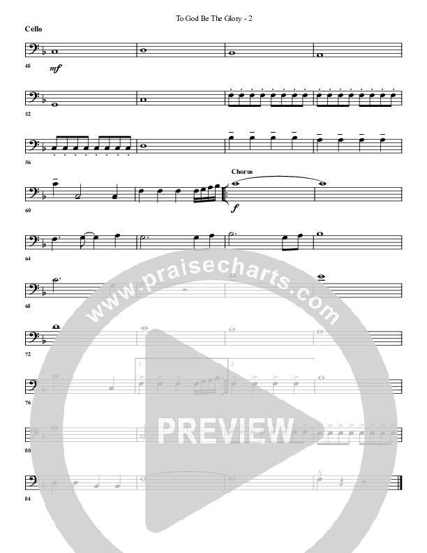 To God Be The Glory Cello (G3 Worship)