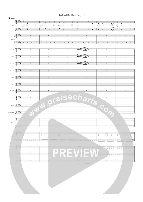 To God Be The Glory Conductor's Score (G3 Worship)