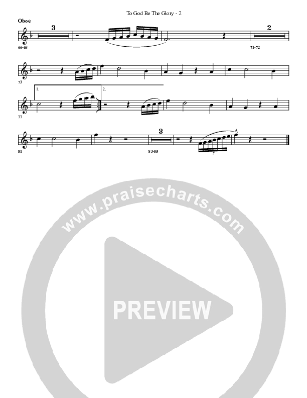 To God Be The Glory Oboe (G3 Worship)