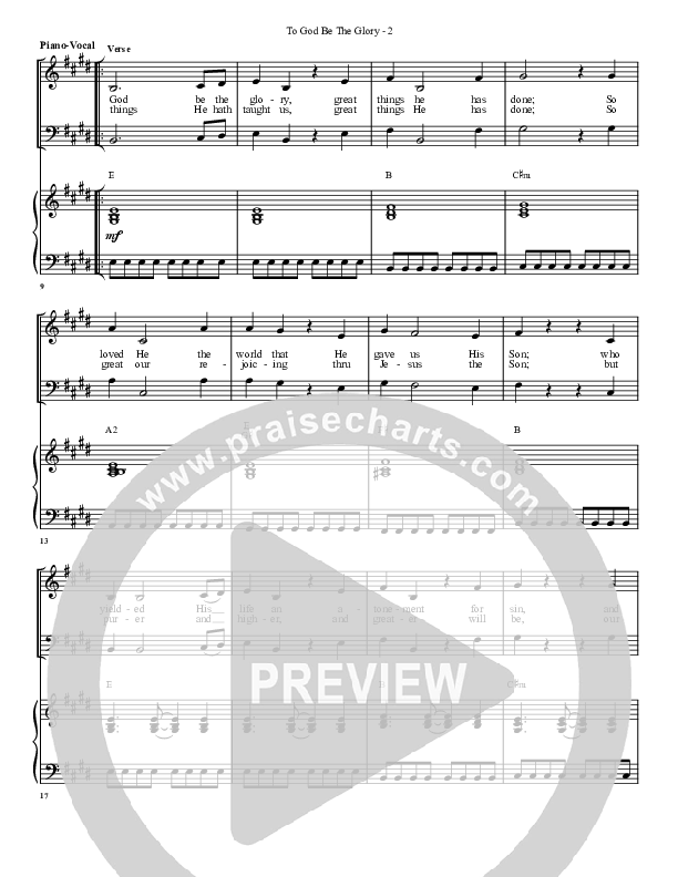 To God Be The Glory Piano/Vocal & Lead (G3 Worship)