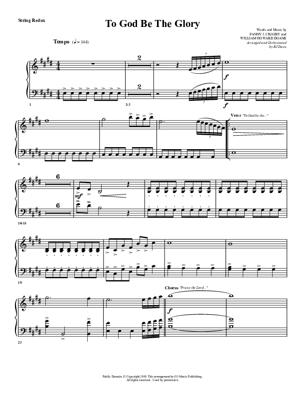 To God Be The Glory Synth Strings (G3 Worship)