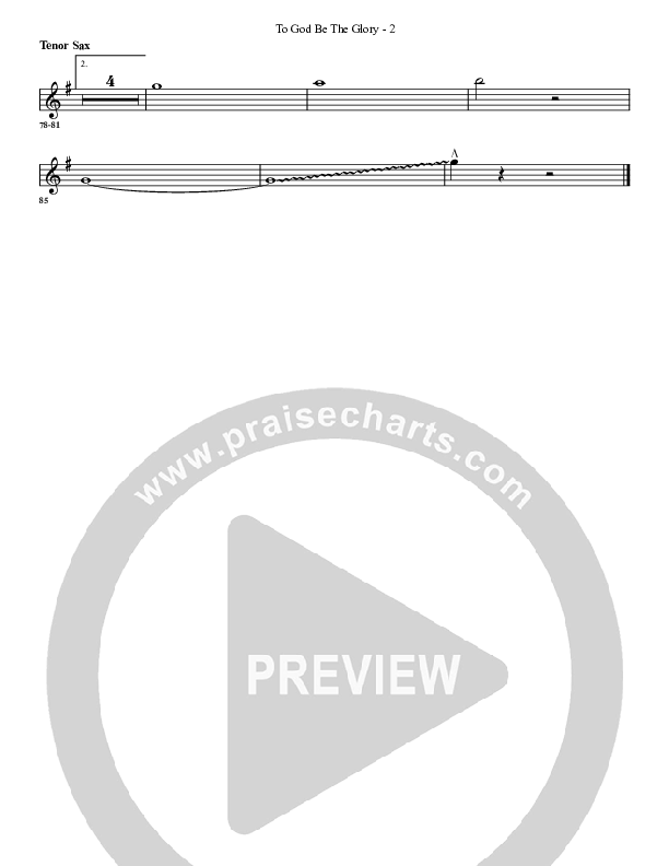 To God Be The Glory Tenor Sax 2 (G3 Worship)