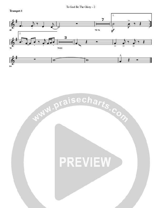 To God Be The Glory Trumpet 3 (G3 Worship)