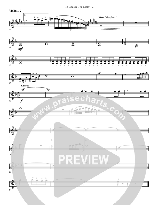 To God Be The Glory Violin 1/2 (G3 Worship)