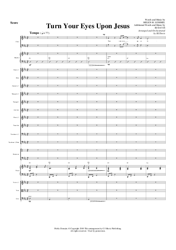 Turn Your Eyes Upon Jesus Conductor's Score (G3 Worship)