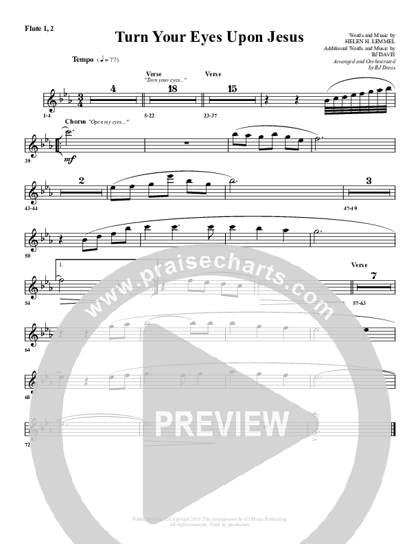Turn Your Eyes Upon Jesus Flute 1/2 (G3 Worship)