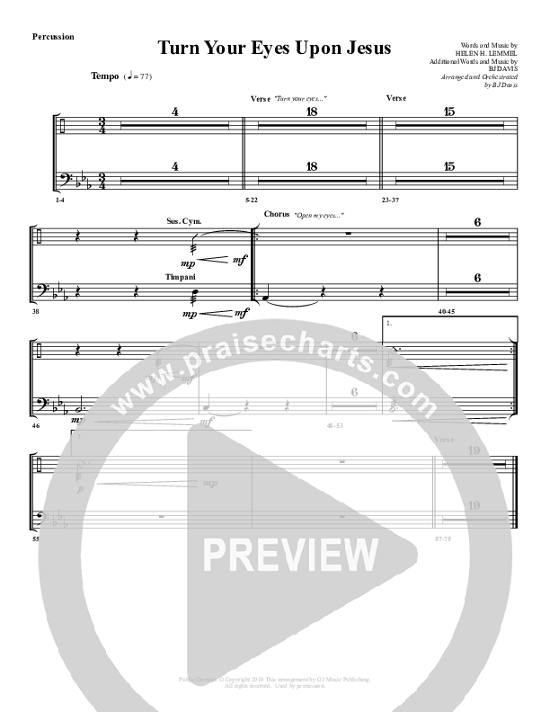 Turn Your Eyes Upon Jesus Percussion (G3 Worship)