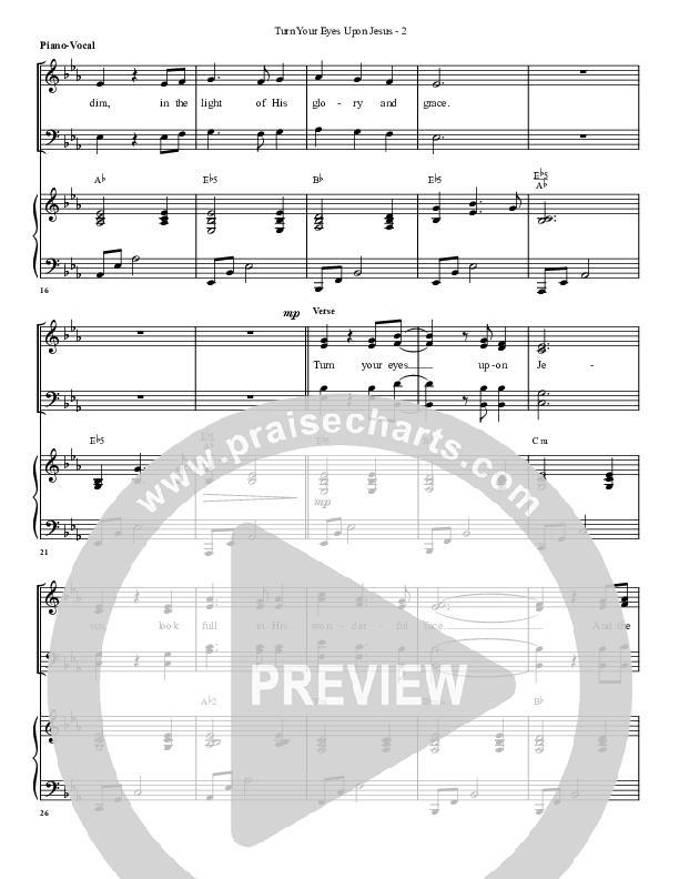 Turn Your Eyes Upon Jesus Piano/Vocal (G3 Worship)