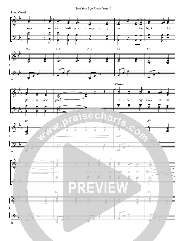 Turn Your Eyes Upon Jesus Piano/Vocal (G3 Worship)