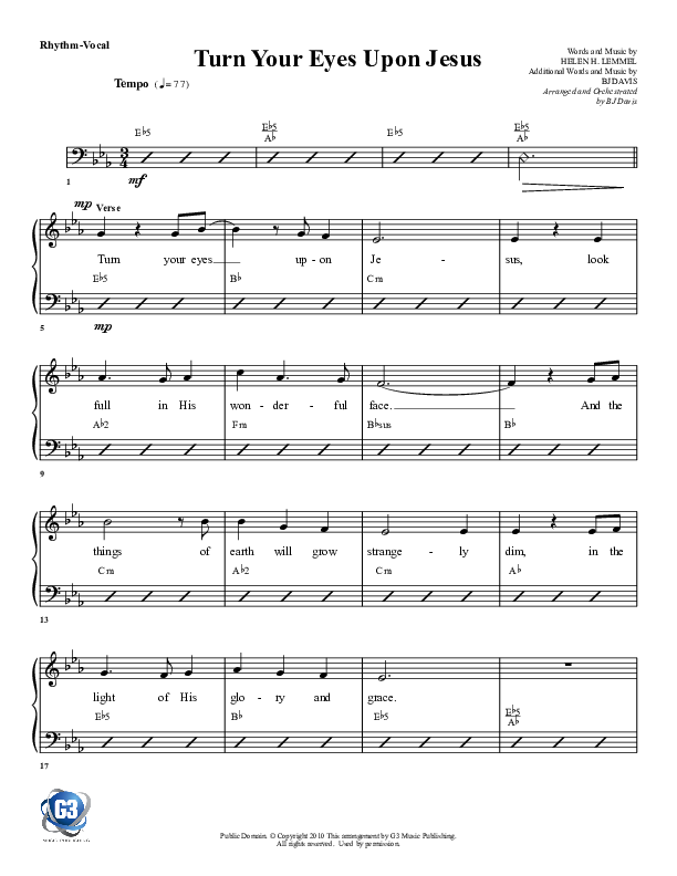 Turn Your Eyes Upon Jesus Rhythm/Vocal (G3 Worship)