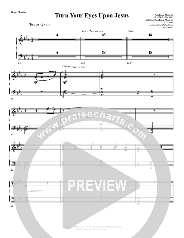 Turn Your Eyes Upon Jesus Synth Brass (G3 Worship)