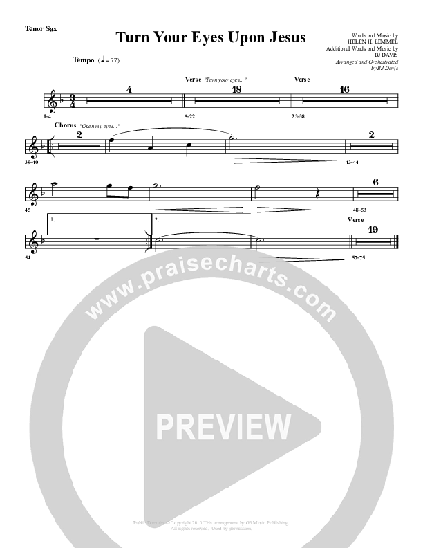 Turn Your Eyes Upon Jesus Tenor Sax 2 (G3 Worship)