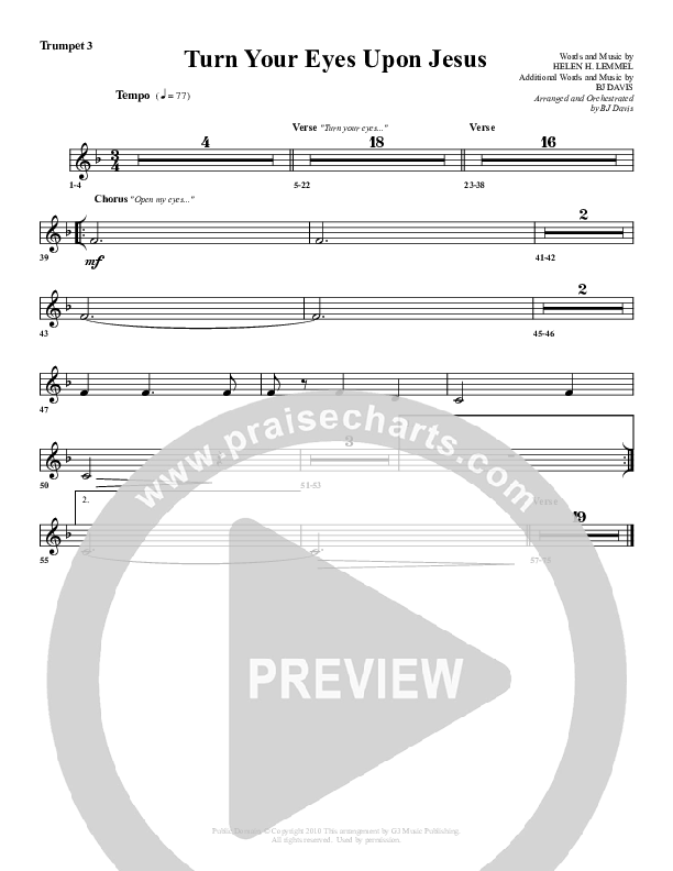 Turn Your Eyes Upon Jesus Trumpet 3 (G3 Worship)