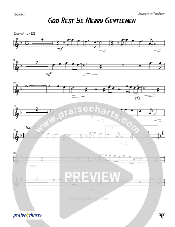 God Rest Ye Merry Gentlemen (Instrumental) Tenor Sax 2 (Tom Payne)