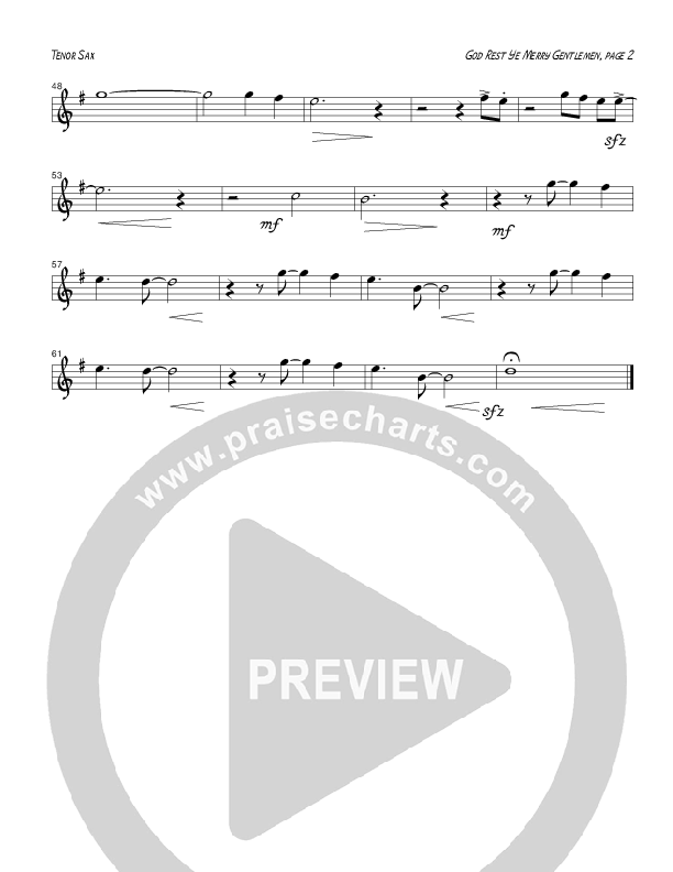 God Rest Ye Merry Gentlemen (Instrumental) Tenor Sax 2 (Tom Payne)