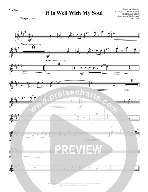 It Is Well With My Soul Alto Sax (G3 Worship)