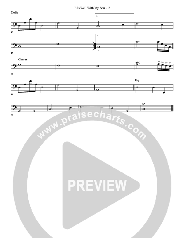 It Is Well With My Soul Cello Sheet Music PDF (G3 Worship) PraiseCharts