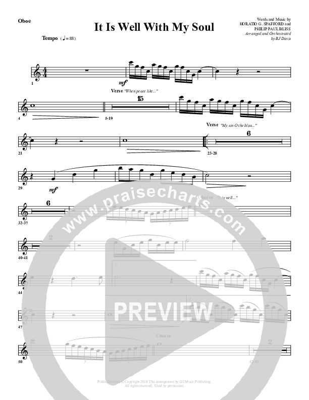 It Is Well With My Soul Oboe (G3 Worship)