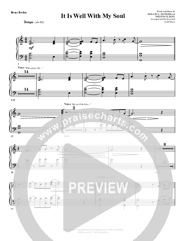 It Is Well With My Soul Synth Brass (G3 Worship)